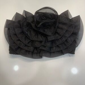 SHEIN Black Organza flower bandeau
